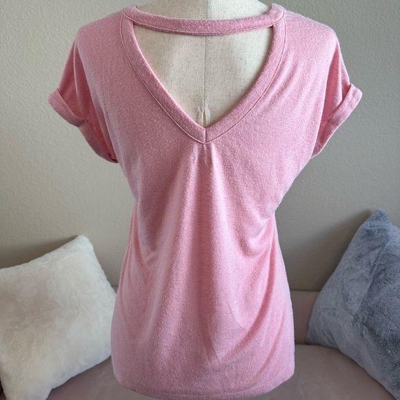 LOFT Tops - Loft burnt-out pink v-neck strap back top. 100% cotton. Very soft. Size small.